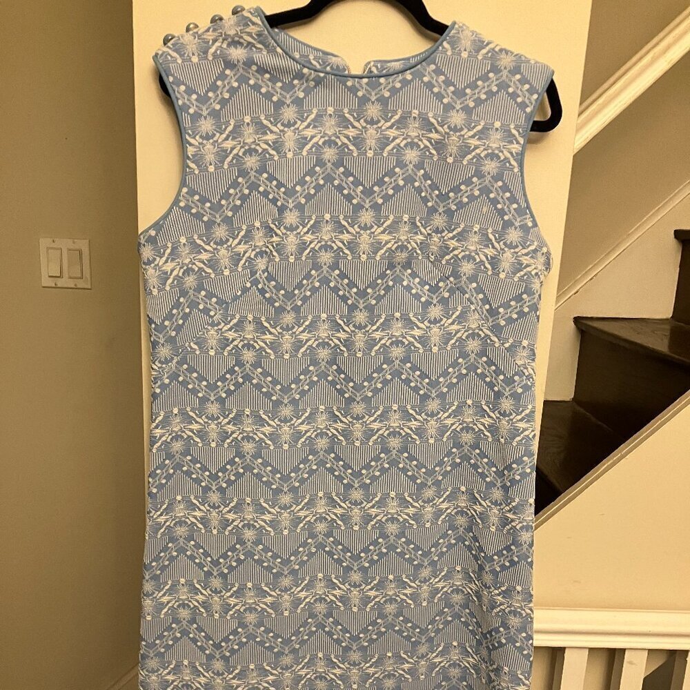Vintage Powder Blue and White Poly Dress